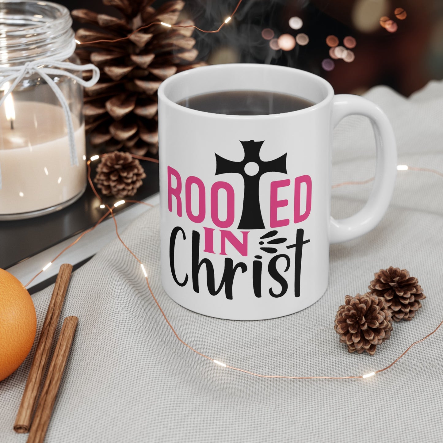 Rooted In Christ Ceramic Mug, (11oz, 15oz)