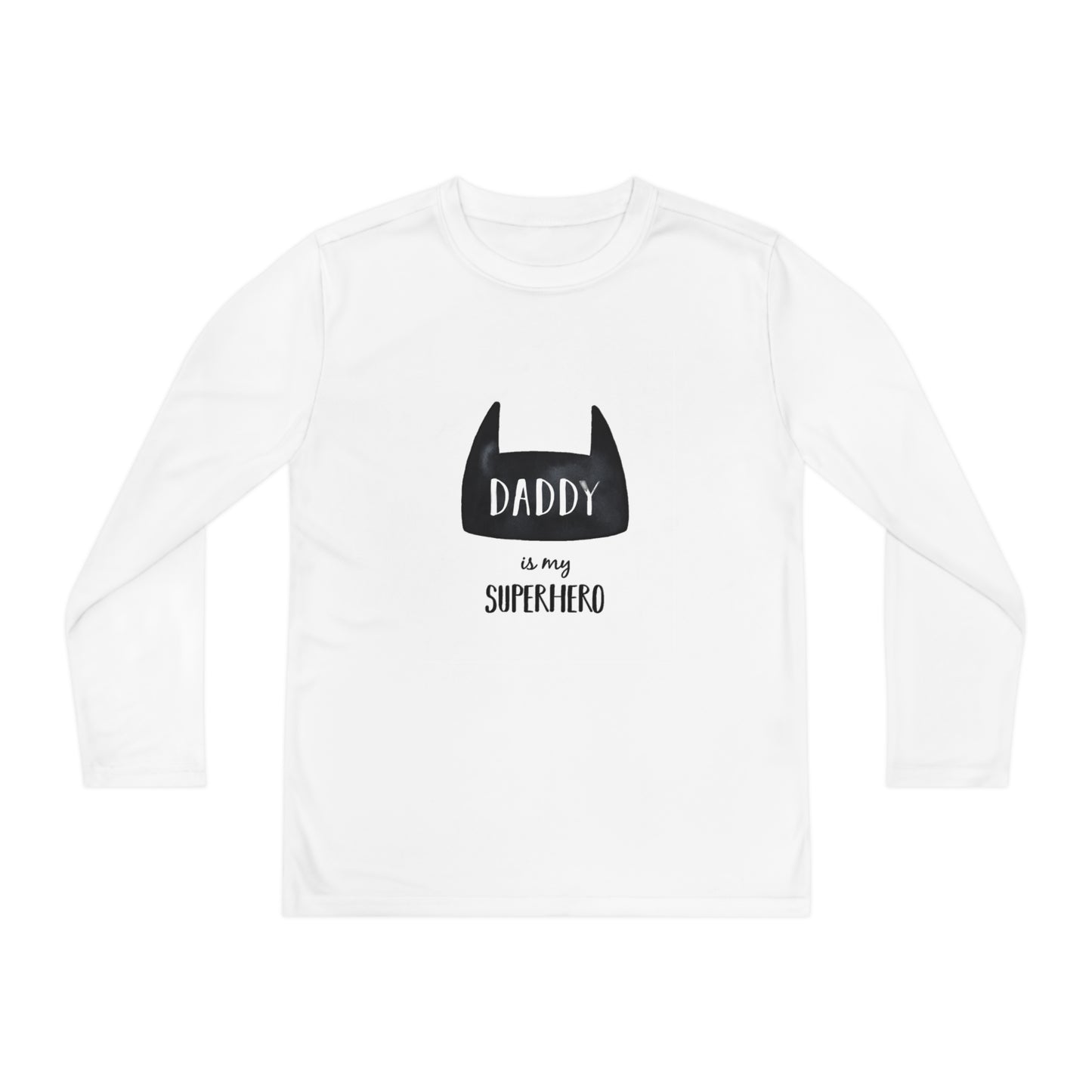 Youth "Dad Is My Superhero"  Long Sleeve Competitor Tee