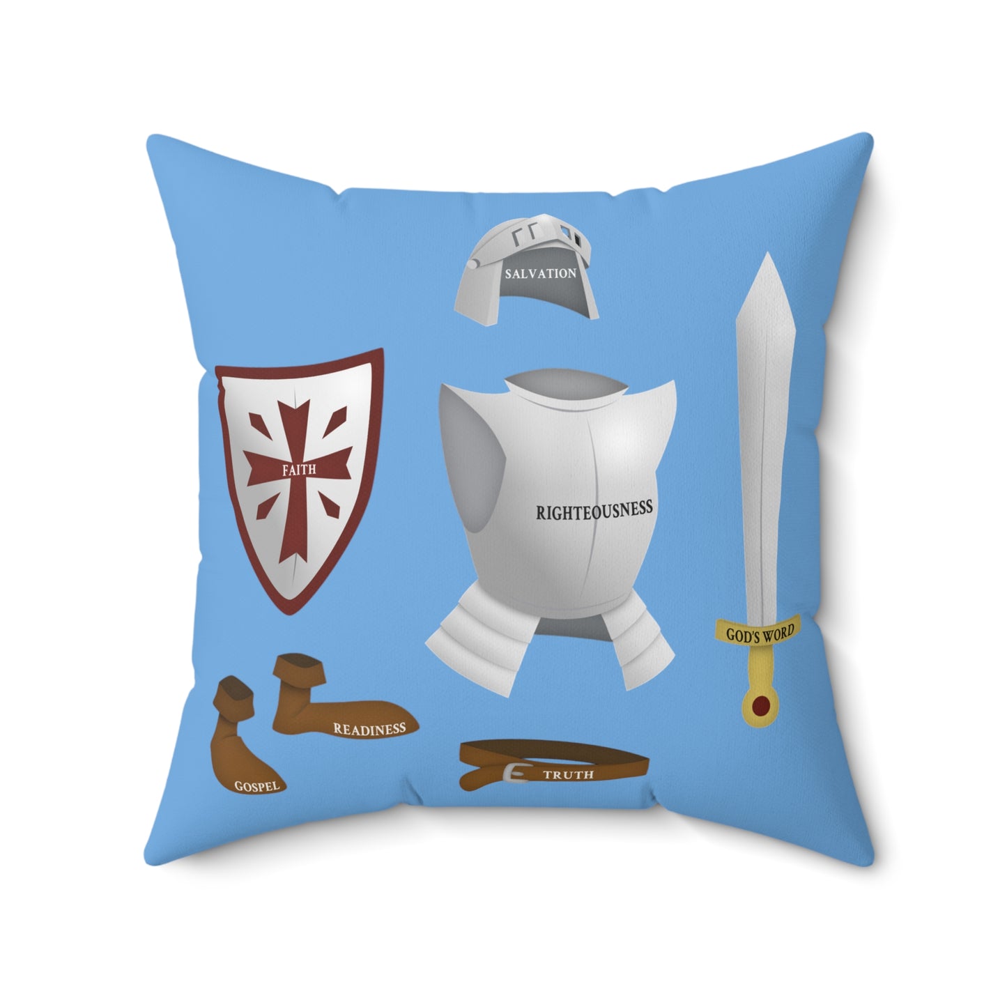 "Full Armor Of God" Square Throw Pillow