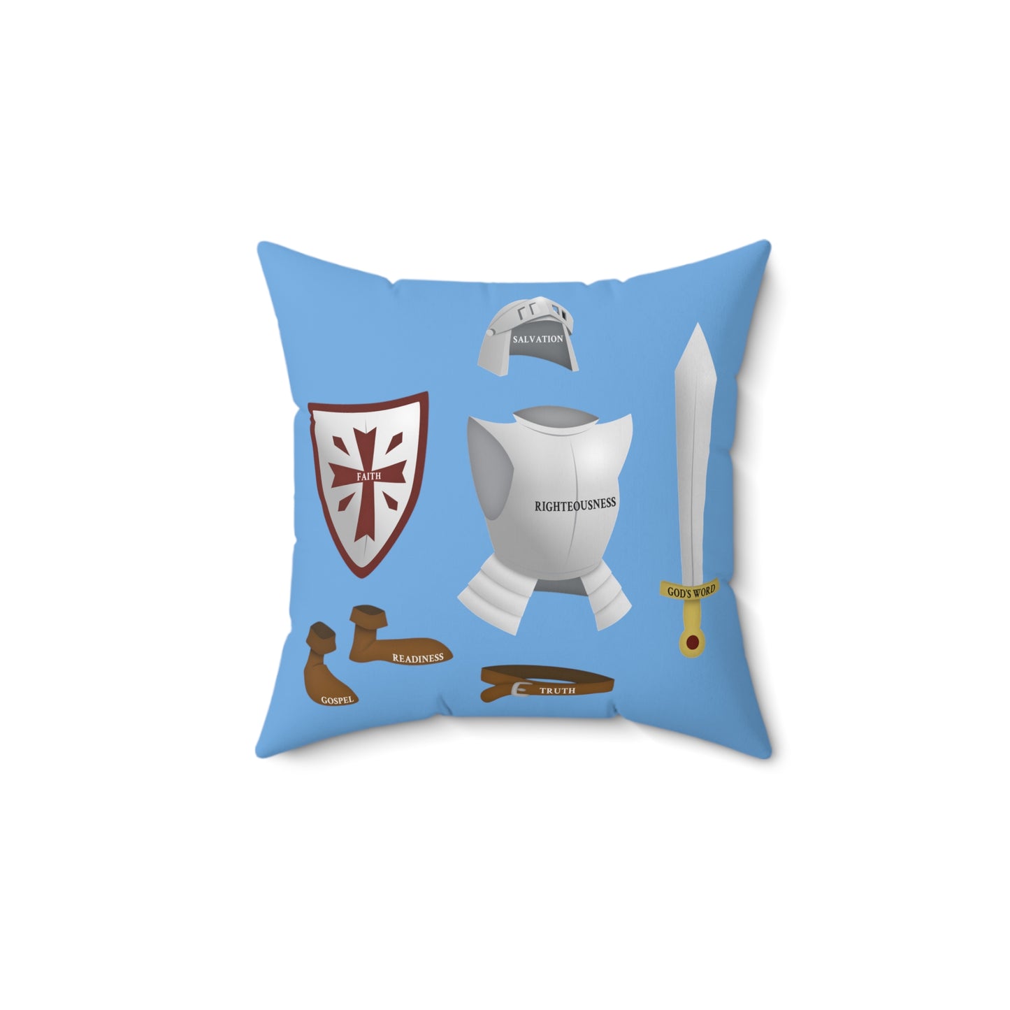 "Full Armor Of God" Square Throw Pillow