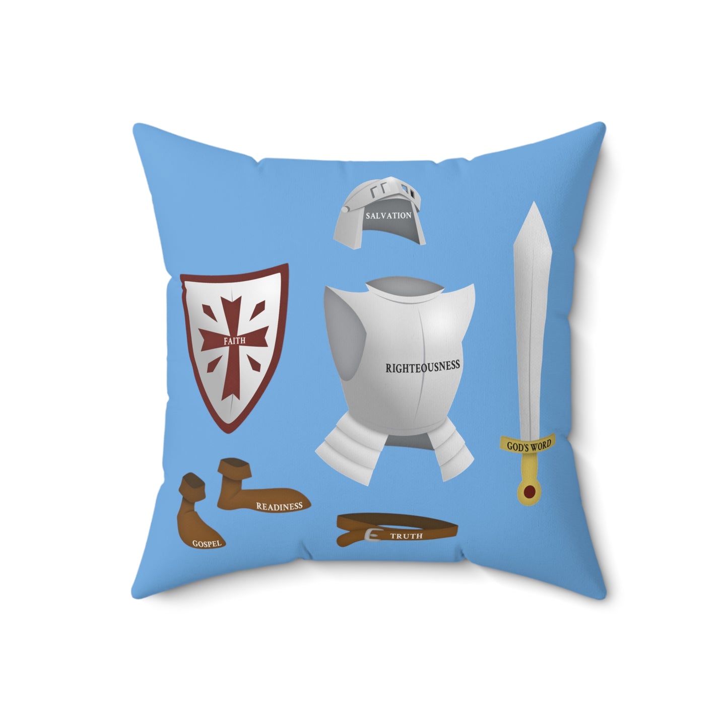 "Full Armor Of God" Square Throw Pillow