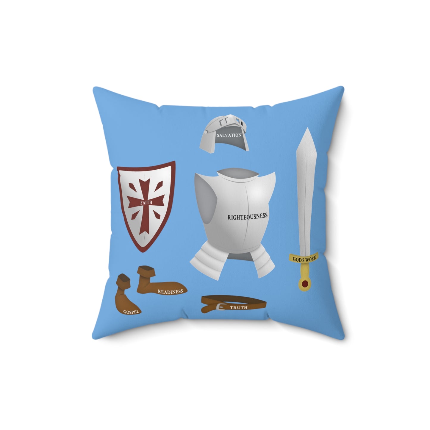 "Full Armor Of God" Square Throw Pillow