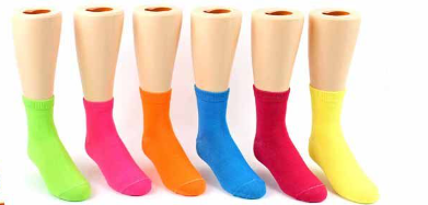 Women Novelty Plain Neon Socks