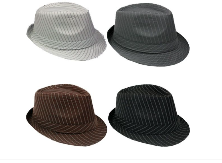 Pinstripe Gangsta Fedora Hat
