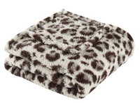 Plush Printed Lightweight Sherpa Throw Blanket, 50" X 60", Leopard